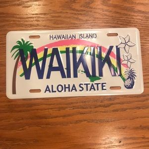 Metal Waikiki license plate